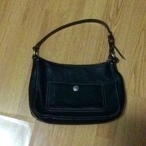 Coach Leather Black Baguette Bag 10x7x3